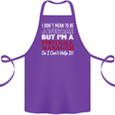 I Don't Mean to Be Football Manager Footy Cotton Apron 100% Organic Purple