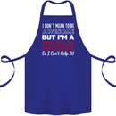 I Don't Mean to Be Football Manager Footy Cotton Apron 100% Organic Royal Blue