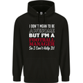 I Don't Mean to Be Football Manager Footy Mens 80% Cotton Hoodie Black
