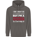 I Don't Mean to Be Football Manager Footy Mens 80% Cotton Hoodie Charcoal