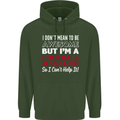 I Don't Mean to Be Football Manager Footy Mens 80% Cotton Hoodie Forest Green