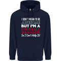 I Don't Mean to Be Football Manager Footy Mens 80% Cotton Hoodie Navy Blue