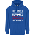 I Don't Mean to Be Football Manager Footy Mens 80% Cotton Hoodie Royal Blue