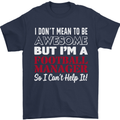 I Don't Mean to Be Football Manager Footy Mens T-Shirt Cotton Gildan Navy Blue
