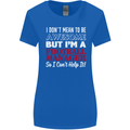 I Don't Mean to Be Football Manager Footy Womens Wider Cut T-Shirt Royal Blue