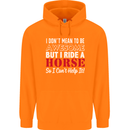 I Don't Mean to Be I Ride a Horse Riding Childrens Kids Hoodie Orange
