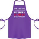 I Don't Mean to Be I Ride a Horse Riding Cotton Apron 100% Organic Purple
