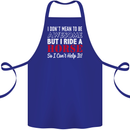 I Don't Mean to Be I Ride a Horse Riding Cotton Apron 100% Organic Royal Blue