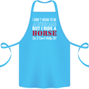 I Don't Mean to Be I Ride a Horse Riding Cotton Apron 100% Organic Turquoise