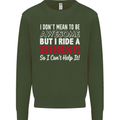 I Don't Mean to Be I Ride a Horse Riding Kids Sweatshirt Jumper Forest Green