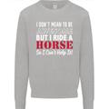 I Don't Mean to Be I Ride a Horse Riding Kids Sweatshirt Jumper Sports Grey