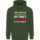 I Don't Mean to Be I Ride a Horse Riding Mens 80% Cotton Hoodie Forest Green