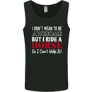 I Don't Mean to Be I Ride a Horse Riding Mens Vest Tank Top Black