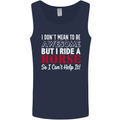 I Don't Mean to Be I Ride a Horse Riding Mens Vest Tank Top Navy Blue
