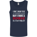 I Don't Mean to Be I Ride a Horse Riding Mens Vest Tank Top Navy Blue