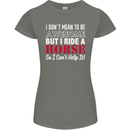 I Don't Mean to Be I Ride a Horse Riding Womens Petite Cut T-Shirt Charcoal