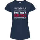 I Don't Mean to Be I Ride a Horse Riding Womens Petite Cut T-Shirt Navy Blue