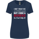 I Don't Mean to Be I Ride a Horse Riding Womens Wider Cut T-Shirt Navy Blue