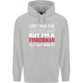 I Don't Mean to Be I'm a Fisherman Fishing Childrens Kids Hoodie Sports Grey