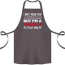 I Don't Mean to Be I'm a Fisherman Fishing Cotton Apron 100% Organic Dark Grey