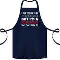 I Don't Mean to Be I'm a Fisherman Fishing Cotton Apron 100% Organic Navy Blue