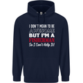I Don't Mean to Be I'm a Fisherman Fishing Mens 80% Cotton Hoodie Navy Blue