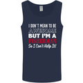 I Don't Mean to Be I'm a Fisherman Fishing Mens Vest Tank Top Navy Blue