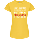 I Don't Mean to Be I'm a Fisherman Fishing Womens Petite Cut T-Shirt Yellow