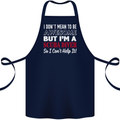 I Don't Mean to Be I'm a Scuba Diver Diving Cotton Apron 100% Organic Navy Blue