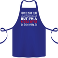 I Don't Mean to Be I'm a Scuba Diver Diving Cotton Apron 100% Organic Royal Blue