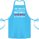 I Don't Mean to Be I'm a Scuba Diver Diving Cotton Apron 100% Organic Turquoise