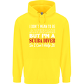 I Don't Mean to Be I'm a Scuba Diver Diving Mens 80% Cotton Hoodie Yellow