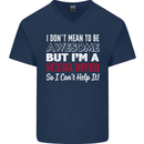 I Don't Mean to Be I'm a Scuba Diver Diving Mens V-Neck Cotton T-Shirt Navy Blue