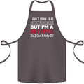I Don't Mean to Be I'm a Skydiver Freefall Cotton Apron 100% Organic Dark Grey