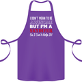 I Don't Mean to Be I'm a Skydiver Freefall Cotton Apron 100% Organic Purple