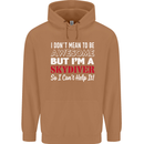 I Don't Mean to Be I'm a Skydiver Freefall Mens 80% Cotton Hoodie Caramel Latte