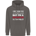 I Don't Mean to Be I'm a Skydiver Freefall Mens 80% Cotton Hoodie Charcoal