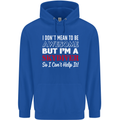 I Don't Mean to Be I'm a Skydiver Freefall Mens 80% Cotton Hoodie Royal Blue