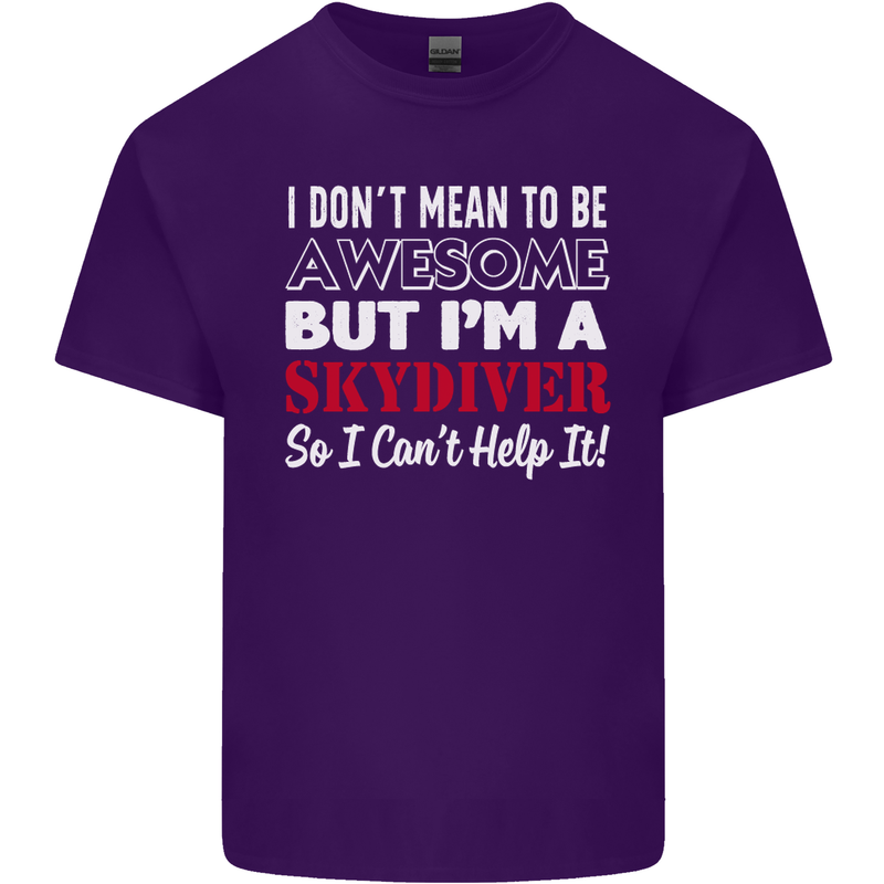 I Don't Mean to Be I'm a Skydiver Freefall Mens Cotton T-Shirt Tee Top Purple
