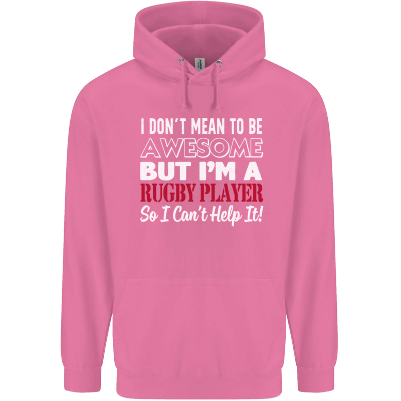 I Don't Mean to Be a Rugby Player Funny Childrens Kids Hoodie Azalea