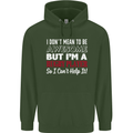 I Don't Mean to Be a Rugby Player Funny Childrens Kids Hoodie Forest Green