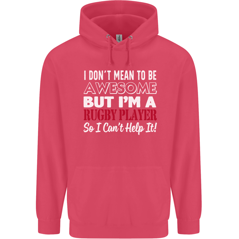 I Don't Mean to Be a Rugby Player Funny Childrens Kids Hoodie Heliconia