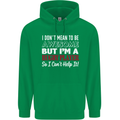 I Don't Mean to Be a Rugby Player Funny Childrens Kids Hoodie Irish Green