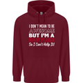 I Don't Mean to Be a Rugby Player Funny Childrens Kids Hoodie Maroon