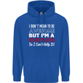 I Don't Mean to Be a Rugby Player Funny Childrens Kids Hoodie Royal Blue