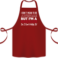 I Don't Mean to Be a Rugby Player Funny Cotton Apron 100% Organic Maroon