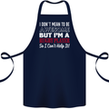 I Don't Mean to Be a Rugby Player Funny Cotton Apron 100% Organic Navy Blue