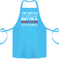 I Don't Mean to Be a Rugby Player Funny Cotton Apron 100% Organic Turquoise