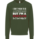 I Don't Mean to Be a Rugby Player Funny Kids Sweatshirt Jumper Forest Green