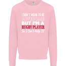 I Don't Mean to Be a Rugby Player Funny Kids Sweatshirt Jumper Light Pink